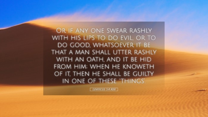 Picture 05 - Leviticus 5:4 ASV Desktop Wallpaper - Or if any one swear rashly with his lips to do - Desktop Bible Verse Wallpaper