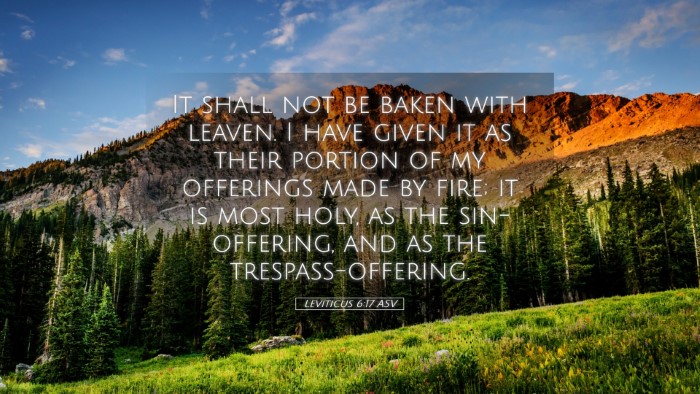 Picture 05 - Leviticus 6:17 ASV Desktop Wallpaper - It shall not be baken with leaven. I have given - Desktop Bible Verse Wallpaper