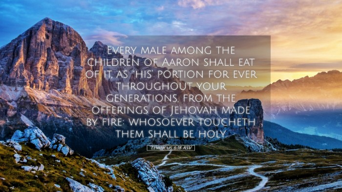 Picture 05 - Leviticus 6:18 ASV Desktop Wallpaper - Every male among the children of Aaron shall eat - Desktop Bible Verse Wallpaper