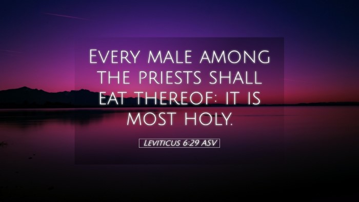 Picture 05 - Leviticus 6:29 ASV Desktop Wallpaper - Every male among the priests shall eat thereof: - Desktop Bible Verse Wallpaper
