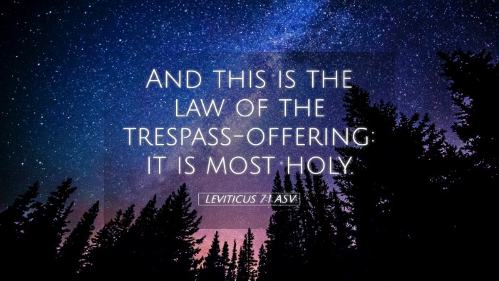 Picture 05 - Leviticus 7:1 ASV Desktop Wallpaper - And this is the law of the trespass-offering: it - Desktop Bible Verse Wallpaper