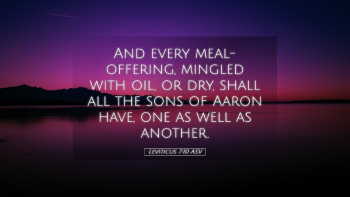 Picture 05 - Leviticus 7:10 ASV Desktop Wallpaper - And every meal-offering, mingled with oil, or - Desktop Bible Verse Wallpaper