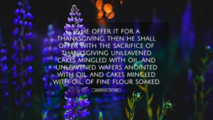 Picture 05 - Leviticus 7:12 ASV Desktop Wallpaper - If he offer it for a thanksgiving, then he shall - Desktop Bible Verse Wallpaper