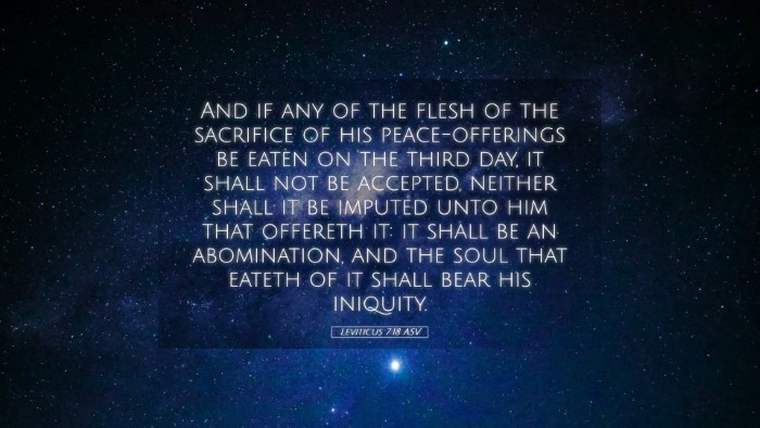 Picture 05 - Leviticus 7:18 ASV Desktop Wallpaper - And if any of the flesh of the sacrifice of his - Desktop Bible Verse Wallpaper