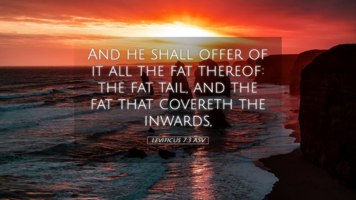 Picture 05 - Leviticus 7:3 ASV Desktop Wallpaper - And he shall offer of it all the fat thereof: the - Desktop Bible Verse Wallpaper