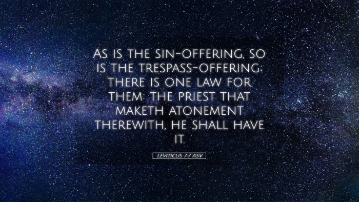 Picture 05 - Leviticus 7:7 ASV Desktop Wallpaper - As is the sin-offering, so is the - Desktop Bible Verse Wallpaper