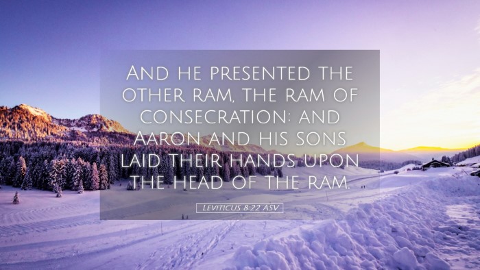 Picture 05 - Leviticus 8:22 ASV Desktop Wallpaper - And he presented the other ram, the ram of - Desktop Bible Verse Wallpaper