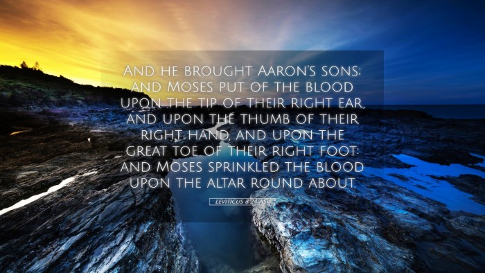 Picture 05 - Leviticus 8:24 ASV Desktop Wallpaper - And he brought Aaron's sons; and Moses put of the - Desktop Bible Verse Wallpaper