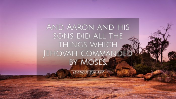 Picture 05 - Leviticus 8:36 ASV Desktop Wallpaper - And Aaron and his sons did all the things which - Desktop Bible Verse Wallpaper