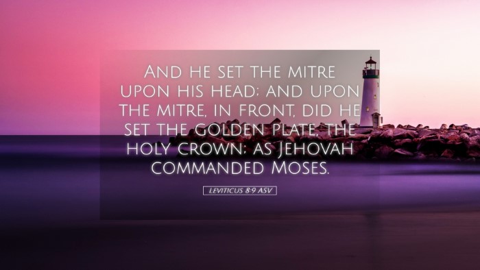 Picture 05 - Leviticus 8:9 ASV Desktop Wallpaper - And he set the mitre upon his head; and upon the - Desktop Bible Verse Wallpaper