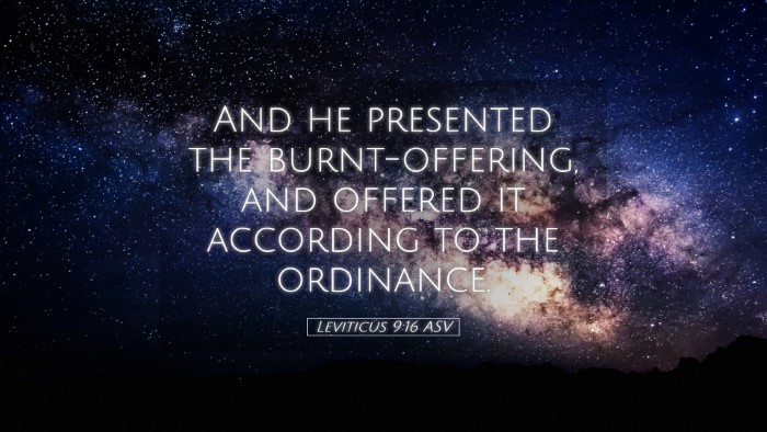 Picture 05 - Leviticus 9:16 ASV Desktop Wallpaper - And he presented the burnt-offering, and offered - Desktop Bible Verse Wallpaper