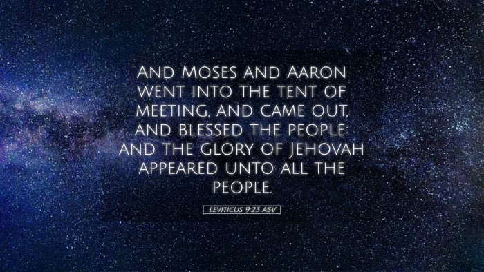 Picture 05 - Leviticus 9:23 ASV Desktop Wallpaper - And Moses and Aaron went into the tent of - Desktop Bible Verse Wallpaper