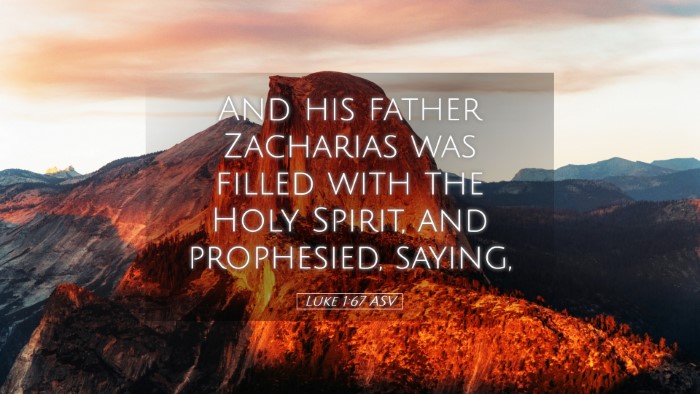 Picture 05 - Luke 1:67 ASV Desktop Wallpaper - And his father Zacharias was filled with the Holy - Desktop Bible Verse Wallpaper