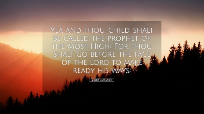 Picture 05 - Luke 1:76 ASV Desktop Wallpaper - Yea and thou, child, shalt be called the prophet - Desktop Bible Verse Wallpaper