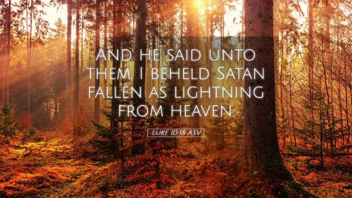 Picture 05 - Luke 10:18 ASV Desktop Wallpaper - And he said unto them, I beheld Satan fallen as - Desktop Bible Verse Wallpaper