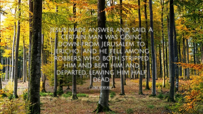 Picture 05 - Luke 10:30 ASV Desktop Wallpaper - Jesus made answer and said, A certain man was - Desktop Bible Verse Wallpaper