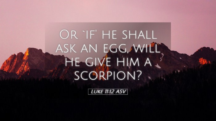 Picture 05 - Luke 11:12 ASV Desktop Wallpaper - Or `if' he shall ask an egg, will he give him a - Desktop Bible Verse Wallpaper