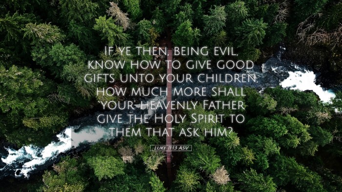 Picture 05 - Luke 11:13 ASV Desktop Wallpaper - If ye then, being evil, know how to give good - Desktop Bible Verse Wallpaper