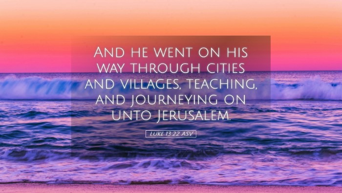 Picture 05 - Luke 13:22 ASV Desktop Wallpaper - And he went on his way through cities and - Desktop Bible Verse Wallpaper