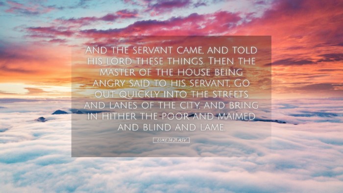 Picture 05 - Luke 14:21 ASV Desktop Wallpaper - And the servant came, and told his lord these - Desktop Bible Verse Wallpaper