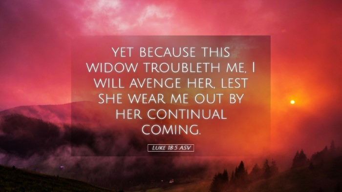 Picture 05 - Luke 18:5 ASV Desktop Wallpaper - yet because this widow troubleth me, I will - Desktop Bible Verse Wallpaper