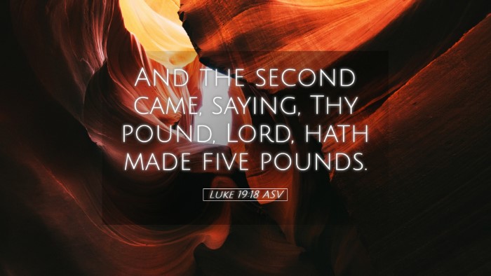 Picture 05 - Luke 19:18 ASV Desktop Wallpaper - And the second came, saying, Thy pound, Lord, - Desktop Bible Verse Wallpaper