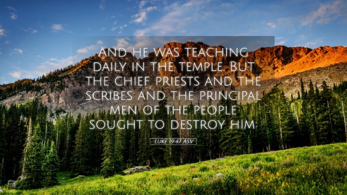 Picture 05 - Luke 19:47 ASV Desktop Wallpaper - And he was teaching daily in the temple. But the - Desktop Bible Verse Wallpaper