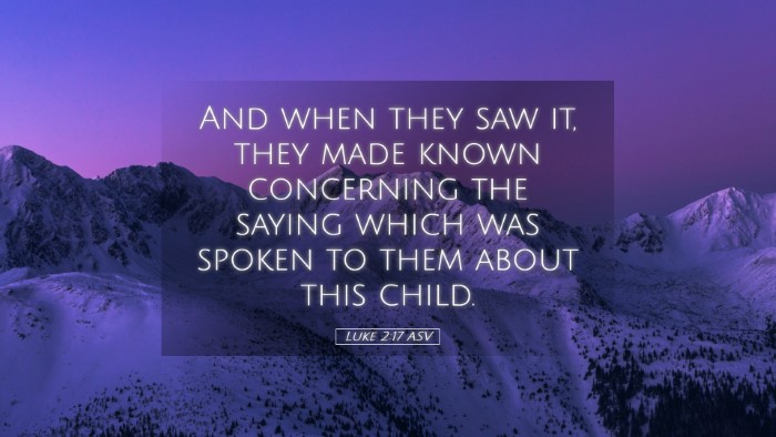 Picture 05 - Luke 2:17 ASV Desktop Wallpaper - And when they saw it, they made known concerning - Desktop Bible Verse Wallpaper
