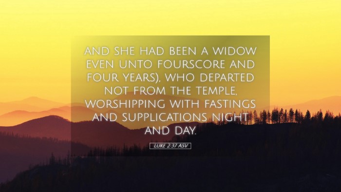 Picture 05 - Luke 2:37 ASV Desktop Wallpaper - and she had been a widow even unto fourscore and - Desktop Bible Verse Wallpaper