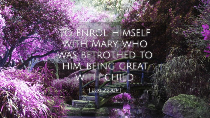 Picture 05 - Luke 2:5 ASV Desktop Wallpaper - to enrol himself with Mary, who was betrothed to - Desktop Bible Verse Wallpaper