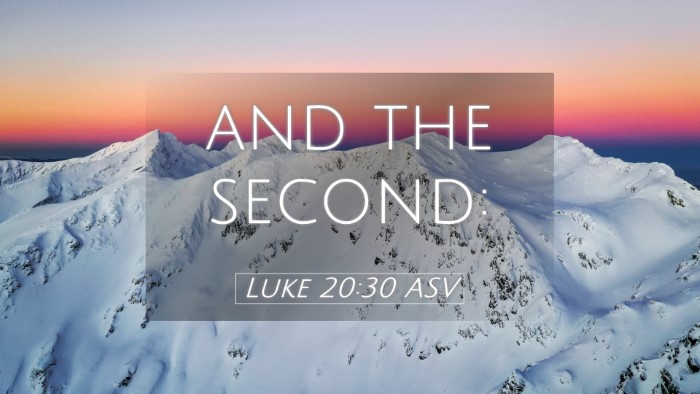 Picture 05 - Luke 20:30 ASV Desktop Wallpaper - and the - Desktop Bible Verse Wallpaper