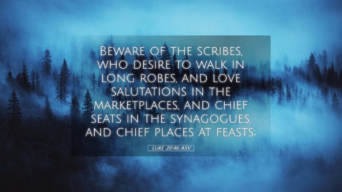 Picture 05 - Luke 20:46 ASV Desktop Wallpaper - Beware of the scribes, who desire to walk in long - Desktop Bible Verse Wallpaper
