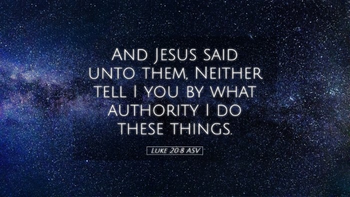 Picture 05 - Luke 20:8 ASV Desktop Wallpaper - And Jesus said unto them, Neither tell I you by - Desktop Bible Verse Wallpaper