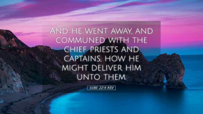 Picture 05 - Luke 22:4 ASV Desktop Wallpaper - And he went away, and communed with the chief - Desktop Bible Verse Wallpaper