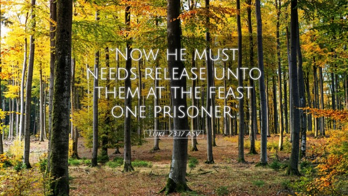 Picture 05 - Luke 23:17 ASV Desktop Wallpaper - `Now he must needs release unto them at the feast - Desktop Bible Verse Wallpaper