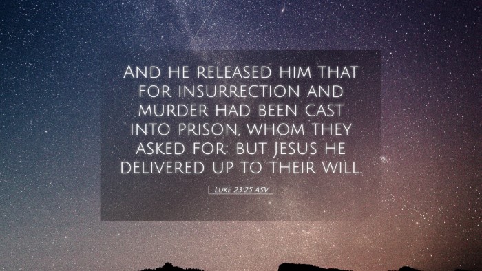 Picture 05 - Luke 23:25 ASV Desktop Wallpaper - And he released him that for insurrection and - Desktop Bible Verse Wallpaper