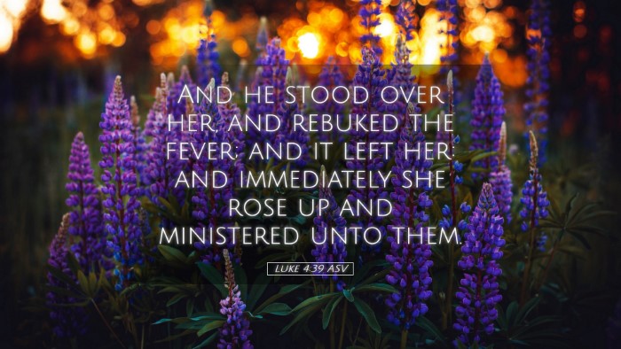 Picture 05 - Luke 4:39 ASV Desktop Wallpaper - And he stood over her, and rebuked the fever; and - Desktop Bible Verse Wallpaper