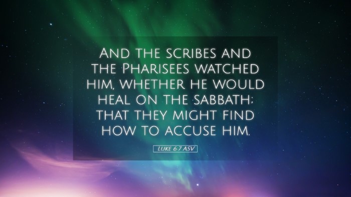 Picture 05 - Luke 6:7 ASV Desktop Wallpaper - And the scribes and the Pharisees watched him, - Desktop Bible Verse Wallpaper