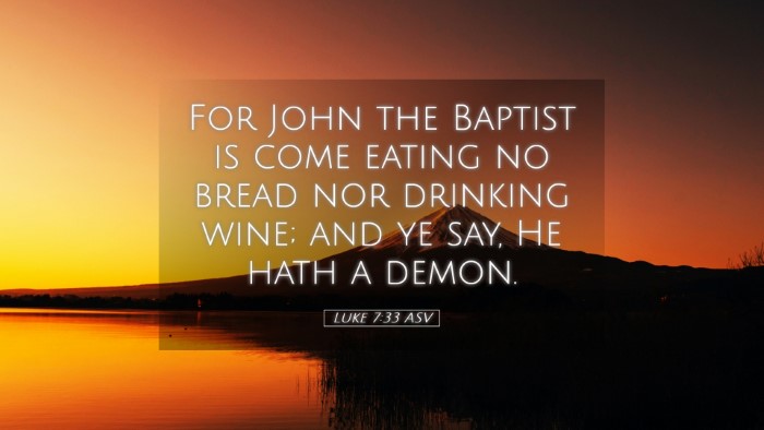 Picture 05 - Luke 7:33 ASV Desktop Wallpaper - For John the Baptist is come eating no bread nor - Desktop Bible Verse Wallpaper