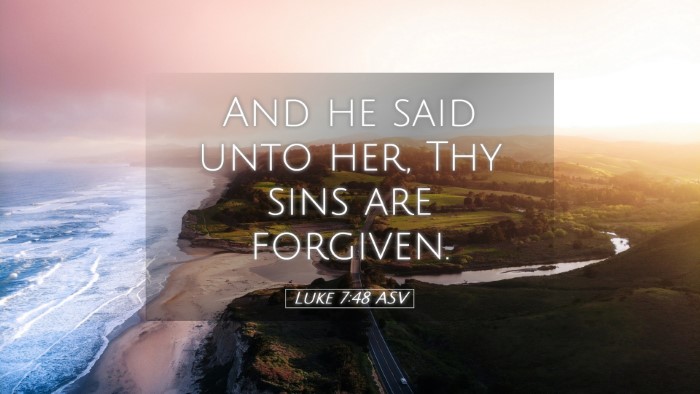 Picture 05 - Luke 7:48 ASV Desktop Wallpaper - And he said unto her, Thy sins are - Desktop Bible Verse Wallpaper