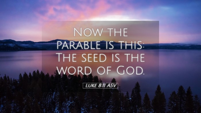 Picture 05 - Luke 8:11 ASV Desktop Wallpaper - Now the parable is this: The seed is the word of - Desktop Bible Verse Wallpaper