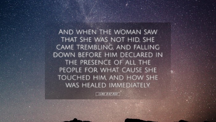 Picture 05 - Luke 8:47 ASV Desktop Wallpaper - And when the woman saw that she was not hid, she - Desktop Bible Verse Wallpaper