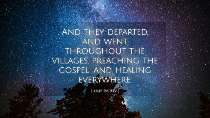 Picture 05 - Luke 9:6 ASV Desktop Wallpaper - And they departed, and went throughout the - Desktop Bible Verse Wallpaper