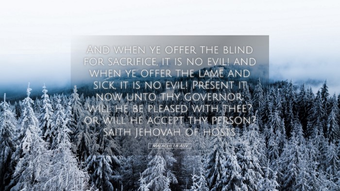 Picture 05 - Malachi 1:8 ASV Desktop Wallpaper - And when ye offer the blind for sacrifice, it is - Desktop Bible Verse Wallpaper