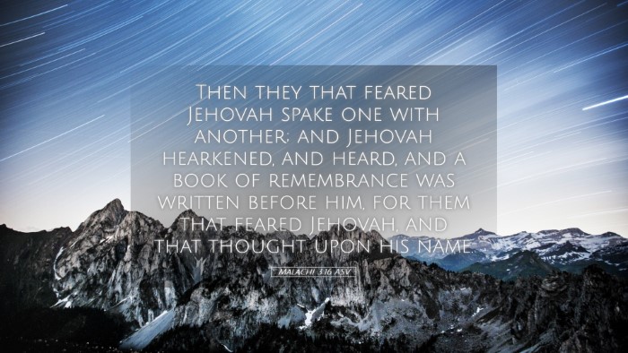 Picture 05 - Malachi 3:16 ASV Desktop Wallpaper - Then they that feared Jehovah spake one with - Desktop Bible Verse Wallpaper