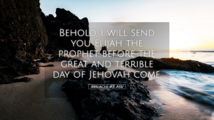 Picture 05 - Malachi 4:5 ASV Desktop Wallpaper - Behold, I will send you Elijah the prophet before - Desktop Bible Verse Wallpaper