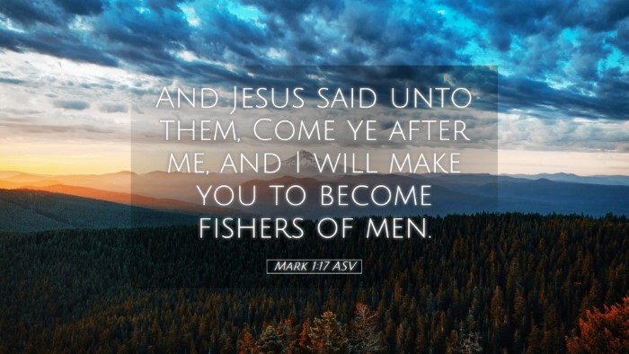 Picture 05 - Mark 1:17 ASV Desktop Wallpaper - And Jesus said unto them, Come ye after me, and I - Desktop Bible Verse Wallpaper