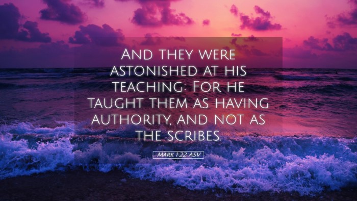 Picture 05 - Mark 1:22 ASV Desktop Wallpaper - And they were astonished at his teaching: For he - Desktop Bible Verse Wallpaper
