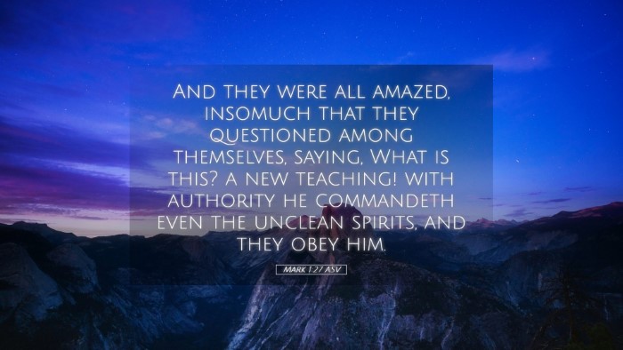 Picture 05 - Mark 1:27 ASV Desktop Wallpaper - And they were all amazed, insomuch that they - Desktop Bible Verse Wallpaper