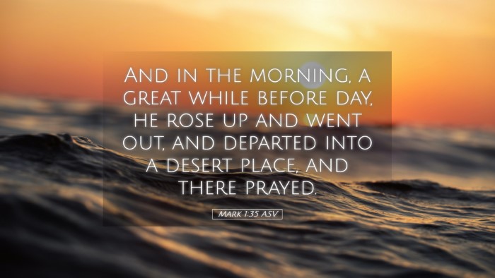Picture 05 - Mark 1:35 ASV Desktop Wallpaper - And in the morning, a great while before day, he - Desktop Bible Verse Wallpaper